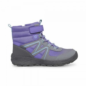 Kids' Merrell Polar Trekker Boots Grey / Purple / Turquoise Outlet | WJGBU-9240