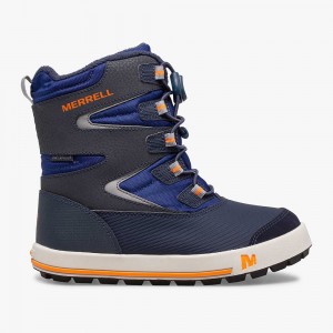 Kids' Merrell Snow Bank 3.0 Boots Navy / Deep Blue / Orange Outlet | YEHBD-7691