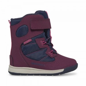 Kids' Merrell Snow Bank Jr Waterproof Boots Navy Outlet | GBVKJ-9071