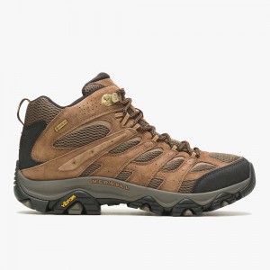 Men's Merrell Moab 3 Mid GORE-TEX® Wide Width Hiking Boots Brown Outlet | GZRSU-6281