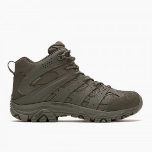 Men's Merrell Moab 3 Mid Tactical Waterproof Tactical Boots Dark Olive Outlet | YJGBP-8254