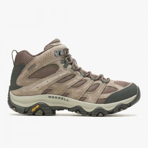 Men's Merrell Moab 3 Mid Waterproof Hiking Boots Brown Outlet | BDVEF-9537