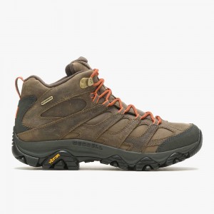 Men's Merrell Moab 3 Prime Mid Waterproof Hiking Boots Coffee Outlet | LNDHZ-3526