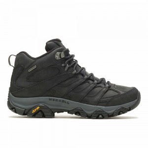 Men's Merrell Moab 3 Prime Mid Waterproof Hiking Boots Black Outlet | CIMOG-2158