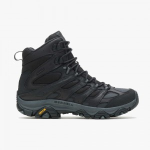 Men's Merrell Moab 3 Thermo Tall Waterproof Hiking Boots Black Outlet | IEVFT-6715