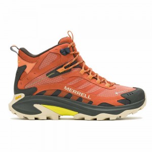 Men's Merrell Moab Speed 2 Mid GORE-TEX® Hiking Boots Orange / black Outlet | NMUST-8132