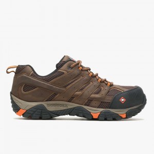 Men's Merrell Moab Vertex Vent Comp Toe Work Shoes Brown Outlet | ZQFBJ-1073