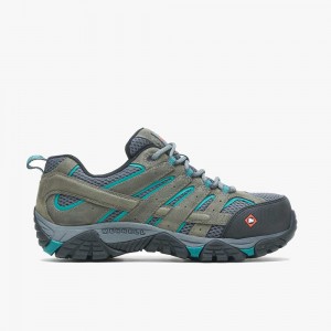 Men's Merrell Moab Vertex Vent Comp Toe Work Shoes Blue Grey Outlet | UFQML-2817