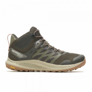 Men's Merrell Nova 3 Mid Waterproof Hiking Boots Olive Outlet | DCNLM-5046