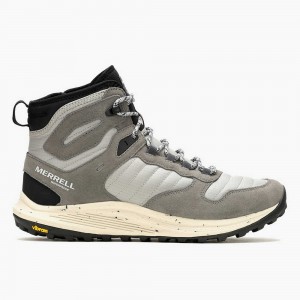 Men's Merrell Nova 3 Thermo Mid Zip Waterproof Hiking Boots Grey Clearance Outlet | QWNRJ-3081