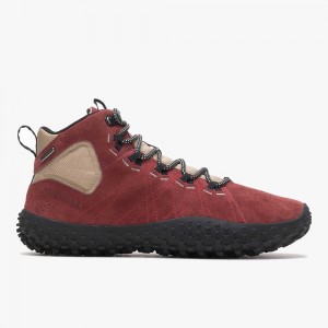 Men's Merrell Wrapt Mid Waterproof Hiking Boots Dark Red Outlet | GWHNA-9346