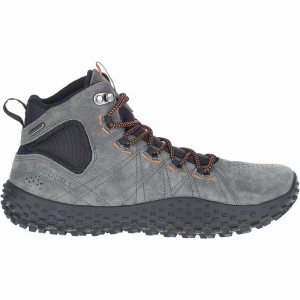 Men's Merrell Wrapt Mid Waterproof Hiking Boots Grey Outlet | ULDRC-3710