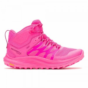 Women's Merrell Antora 3 Mid Waterproof Boots Pink Outlet | PNQZK-9428