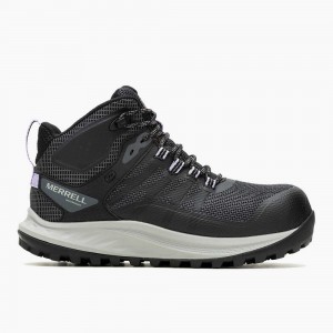 Women's Merrell Antora Mid Waterproof Carbon Fiber Boots Black Outlet | NGOVH-8946