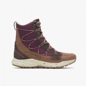 Women's Merrell Bravada 2 Thermo Mid Waterproof Hiking Boots Purple / Brown Outlet | GILYB-1634