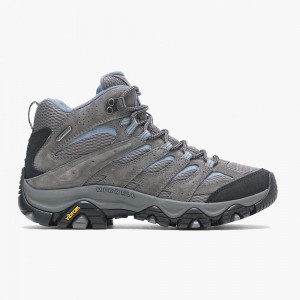 Women's Merrell Moab 3 Mid Waterproof Boots Grey Outlet | BLZGT-2019