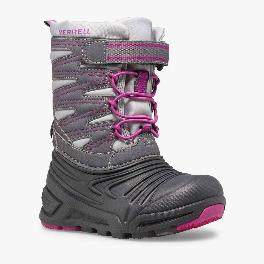 Kids' Merrell Snow Quest Lite 3.0 Jr Waterproof Boots Grey Outlet | FVBJH-2058