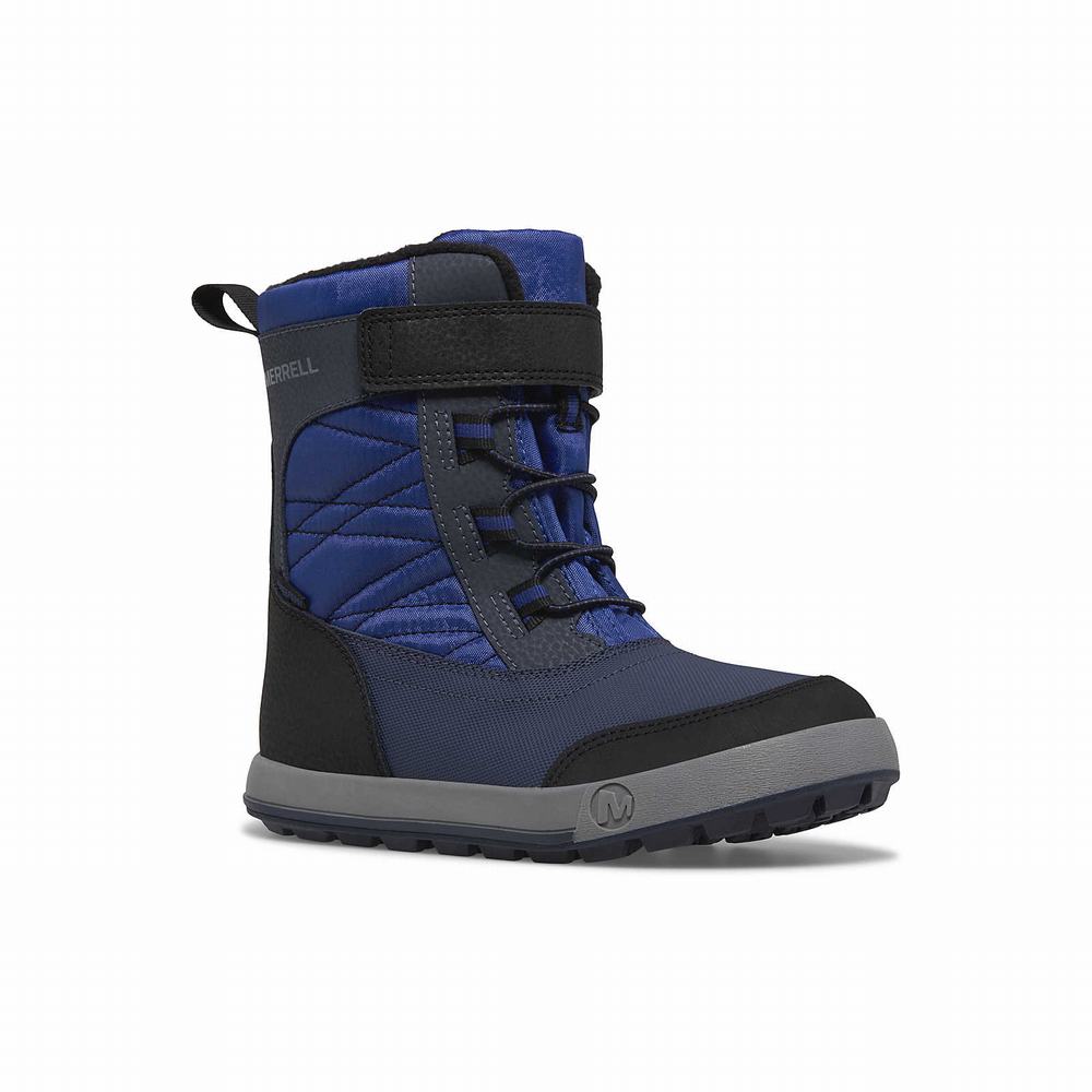 Kids' Merrell Snow Storm 2.0 Waterproof Boots Navy / Deep Blue Outlet | BZQNT-9071