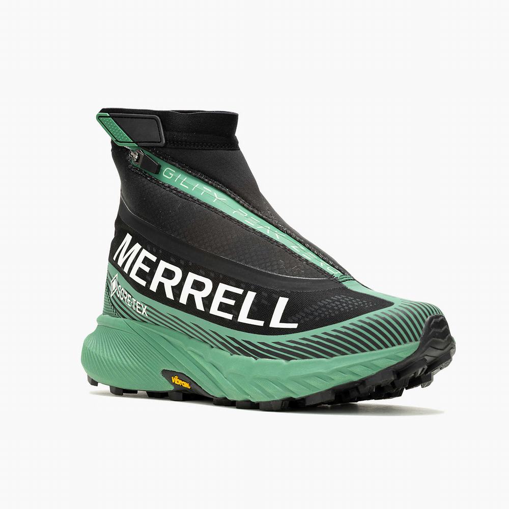 Men's Merrell Agility Peak 5 Zero GORE-TEX® Hiking Boots Black / Deep Green Outlet | LGZBR-3509