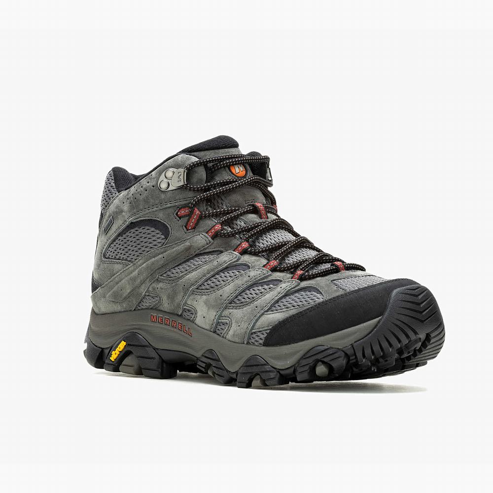 Men's Merrell Moab 3 Mid GORE-TEX® Wide Width Hiking Boots Olive Outlet | KDPIC-0379