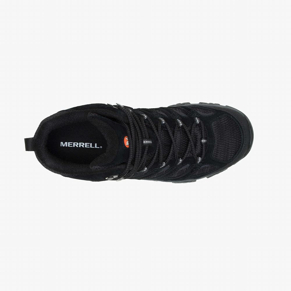 Men's Merrell Moab 3 Mid Hiking Boots Black Outlet | JSCXZ-9405