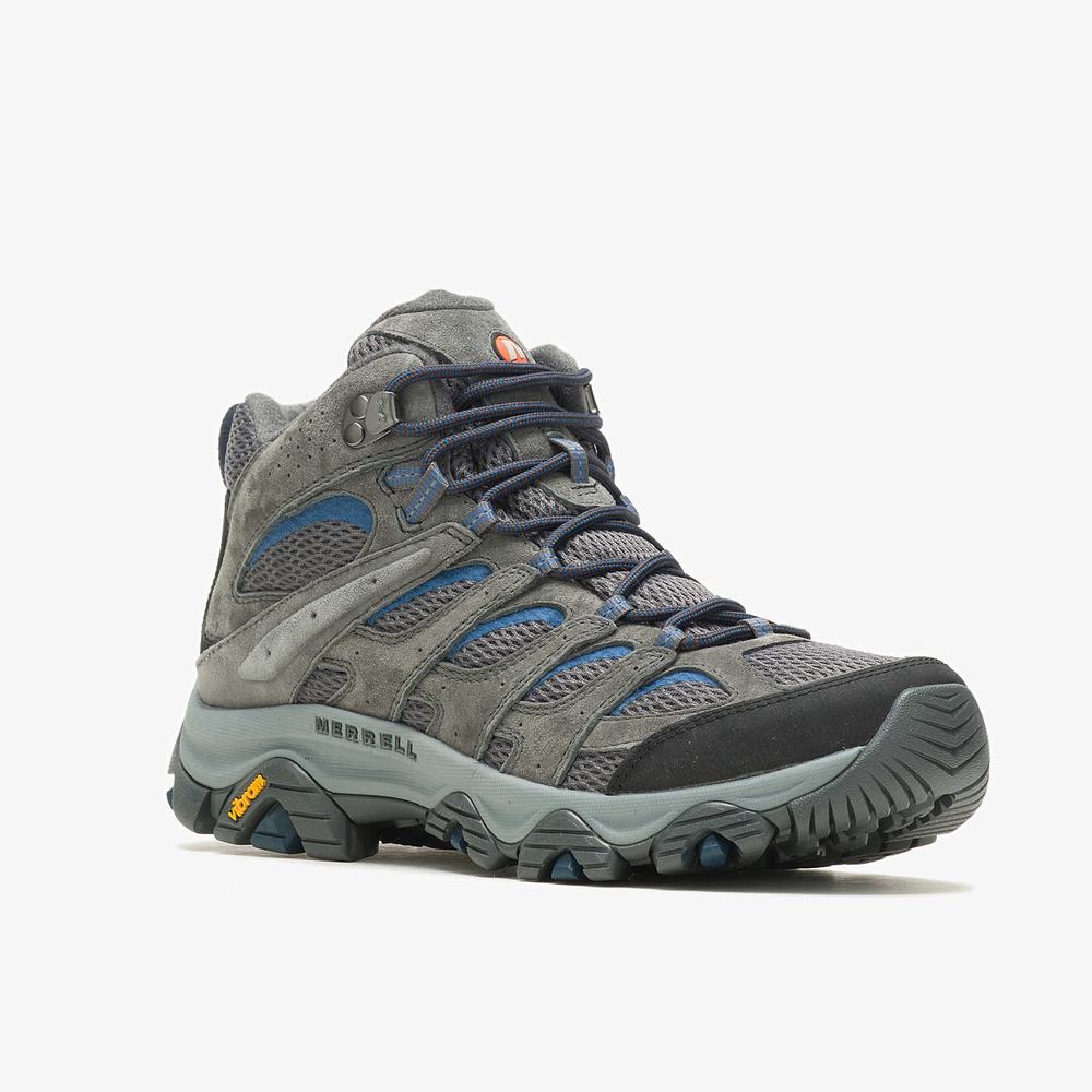 Men's Merrell Moab 3 Mid Hiking Boots Grey Outlet | CHEPI-9485