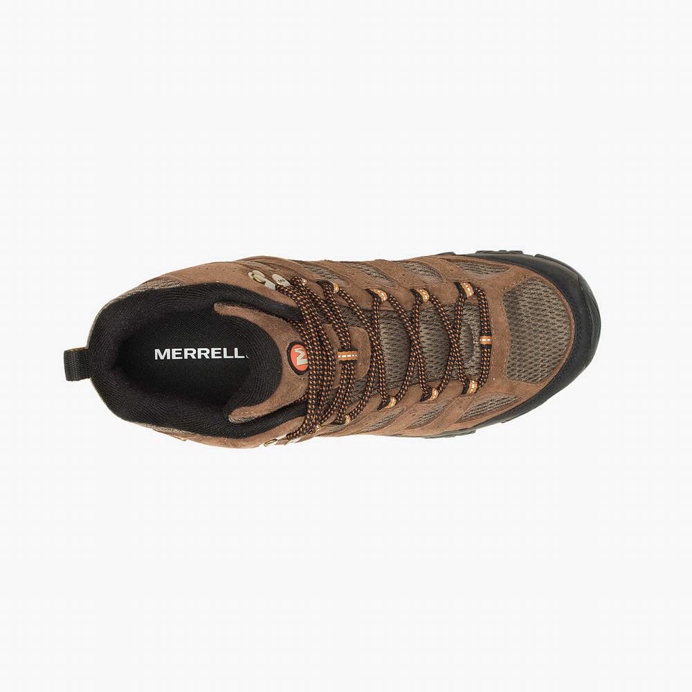 Men's Merrell Moab 3 Mid Waterproof Hiking Boots Brown Sale Outlet | MEDRF-9126