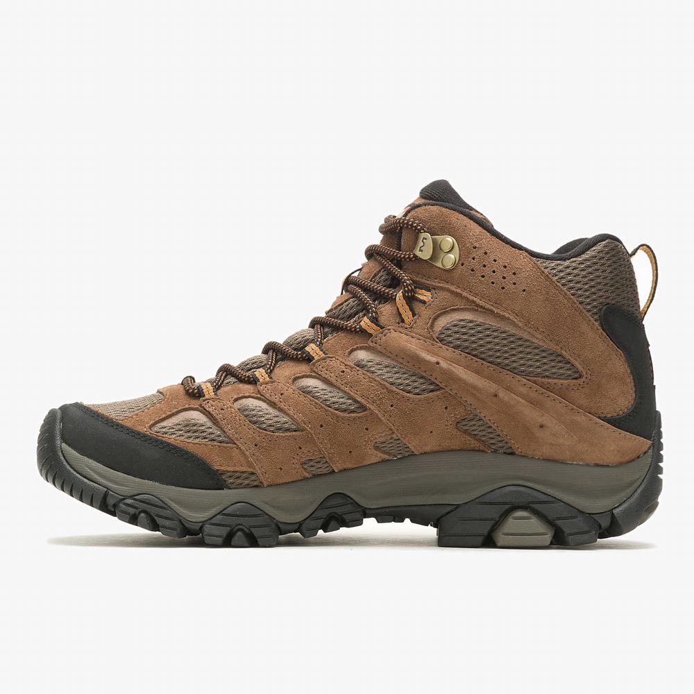 Men's Merrell Moab 3 Mid Waterproof Hiking Boots Brown Sale Outlet | MEDRF-9126