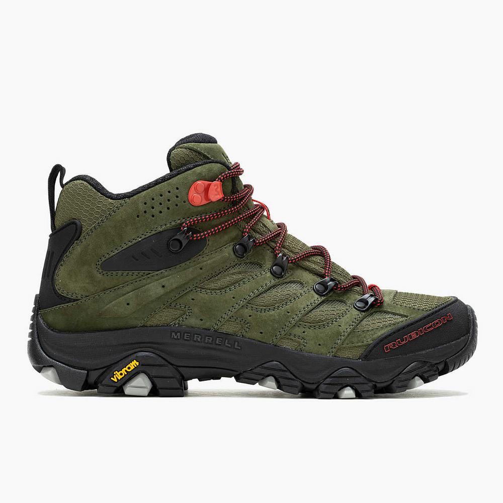 Men\'s Merrell Moab 3 Mid X Jeep Hiking Boots Green Outlet | JNUIK-2309