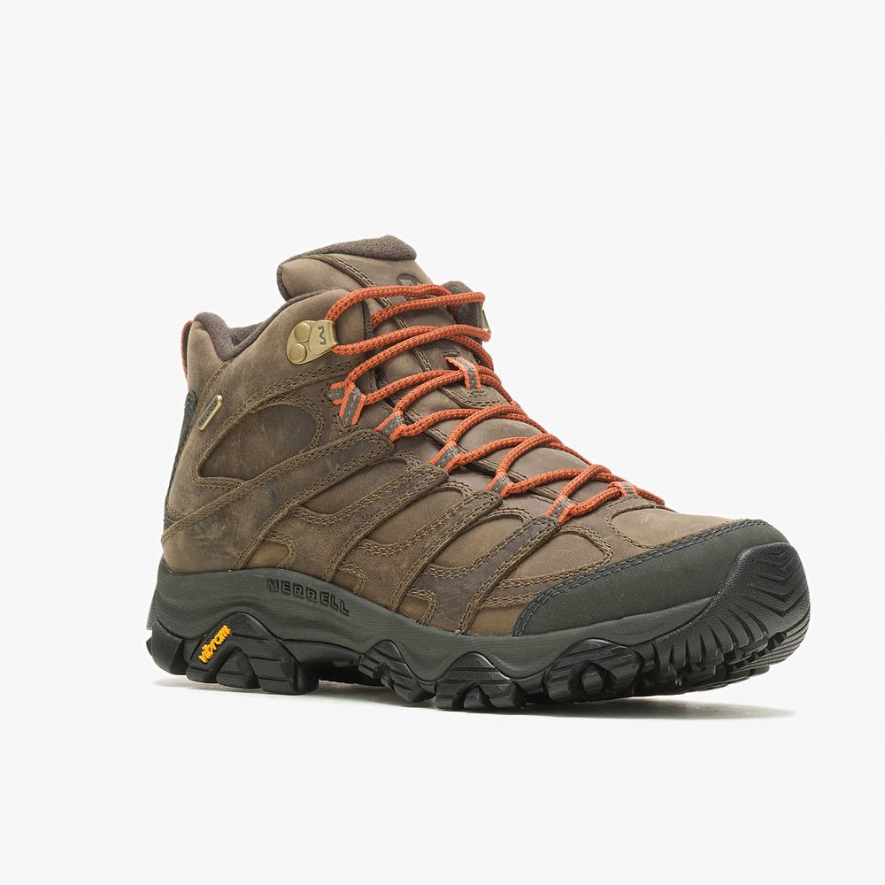 Men's Merrell Moab 3 Prime Mid Waterproof Hiking Boots Coffee Outlet | LNDHZ-3526