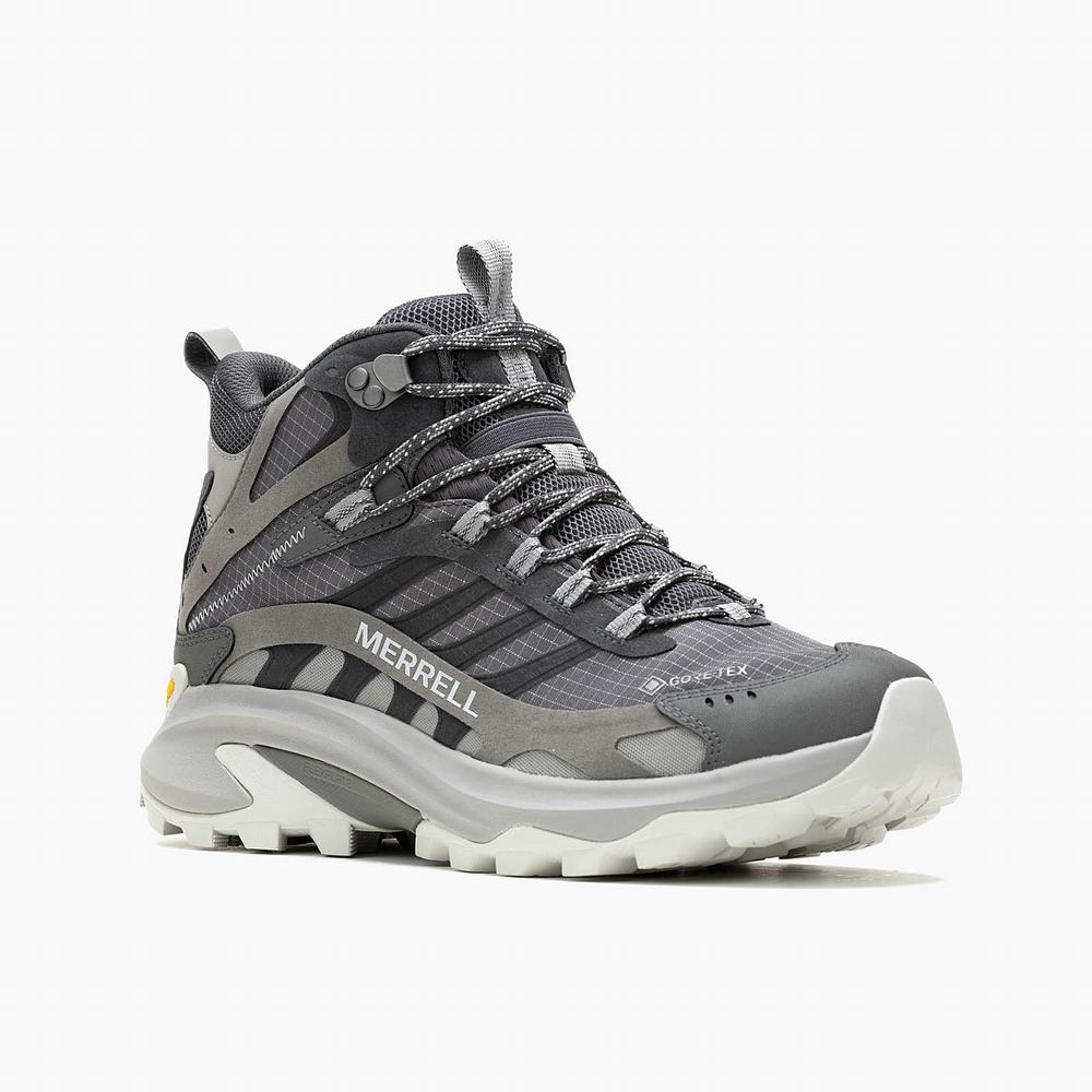 Men's Merrell Moab Speed 2 Mid GORE-TEX® Hiking Boots Grey Outlet | YUIJP-7523