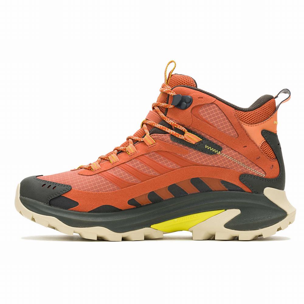 Men's Merrell Moab Speed 2 Mid GORE-TEX® Hiking Boots Orange / black Outlet | NMUST-8132