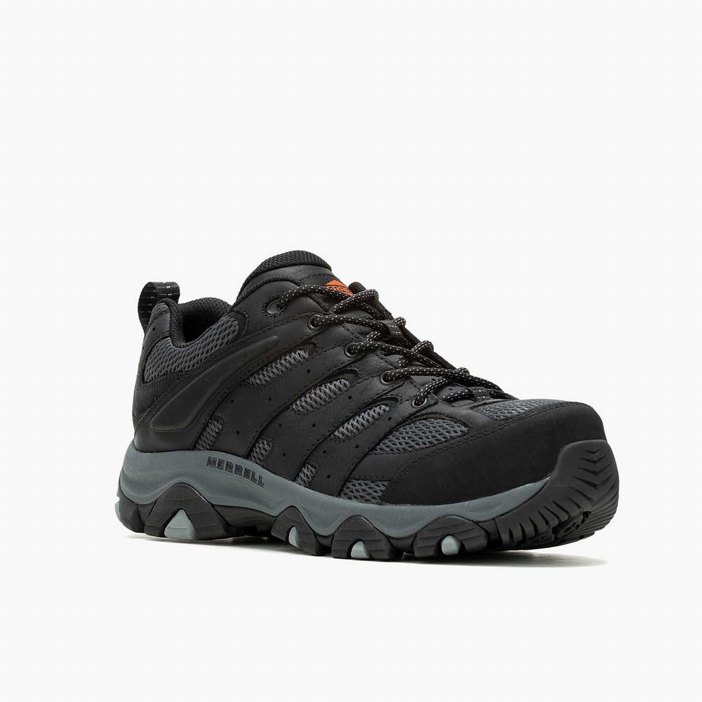 Men's Merrell Moab Vertex 2 Carbon Fiber Work Shoes Black / Grey Outlet | FPILA-3148