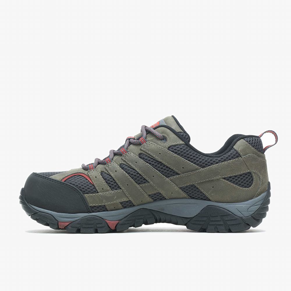 Men's Merrell Moab Vertex Vent Comp Toe Wide Width Work Shoes Blue Grey Clearance Outlet | QDEYT-6728