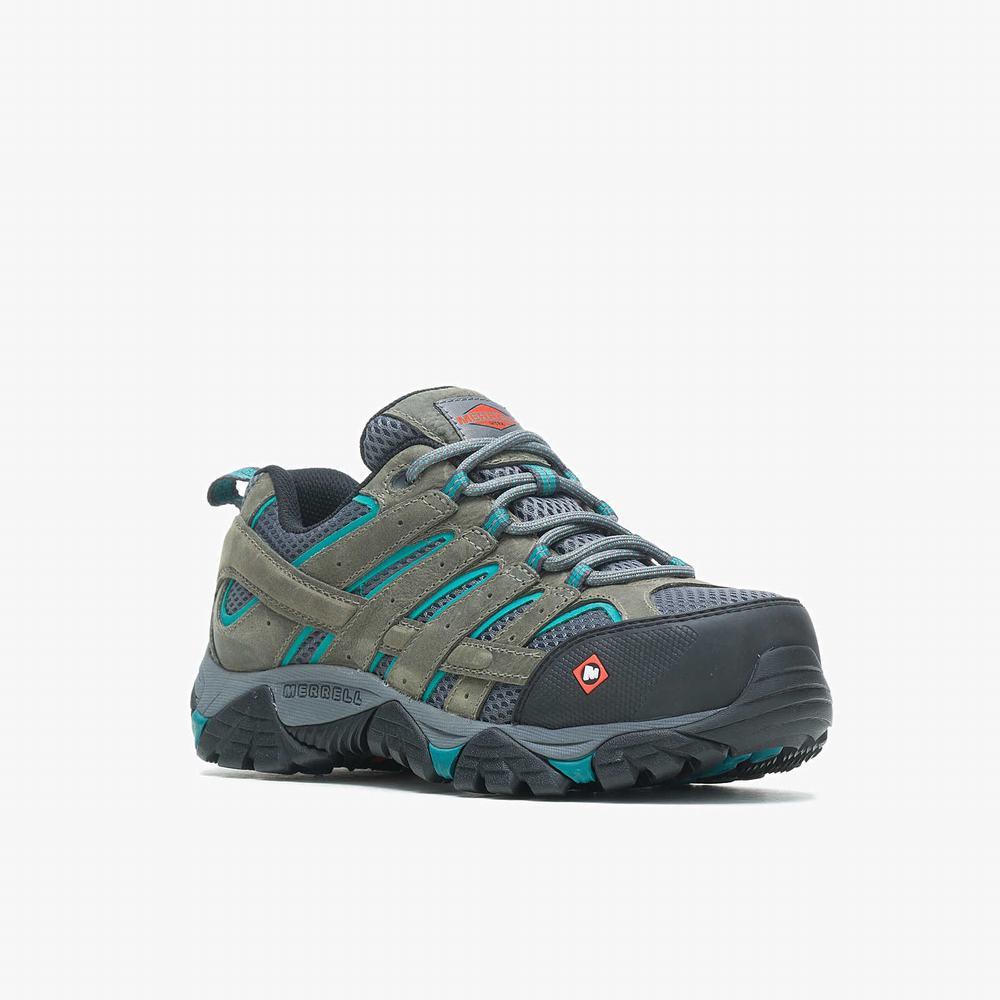 Men's Merrell Moab Vertex Vent Comp Toe Work Shoes Blue Grey Outlet | UFQML-2817