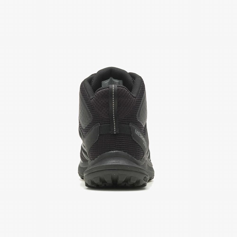 Men's Merrell Nova 3 Mid Tactical Waterproof Wide Width Work Boots Black / Grey Outlet | IGVZL-5174