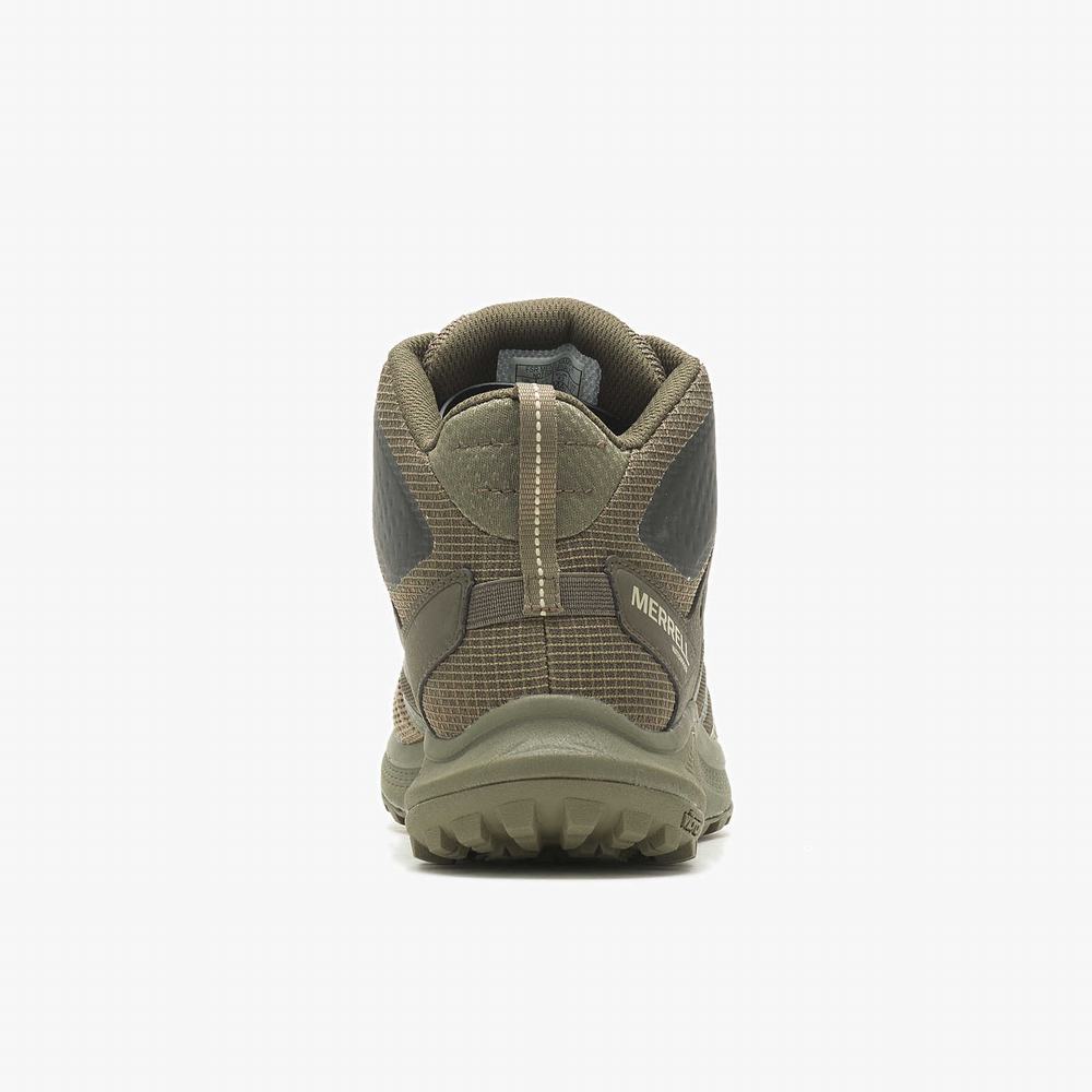 Men's Merrell Nova 3 Mid Tactical Waterproof Work Boots Olive Outlet | CJWHB-9826