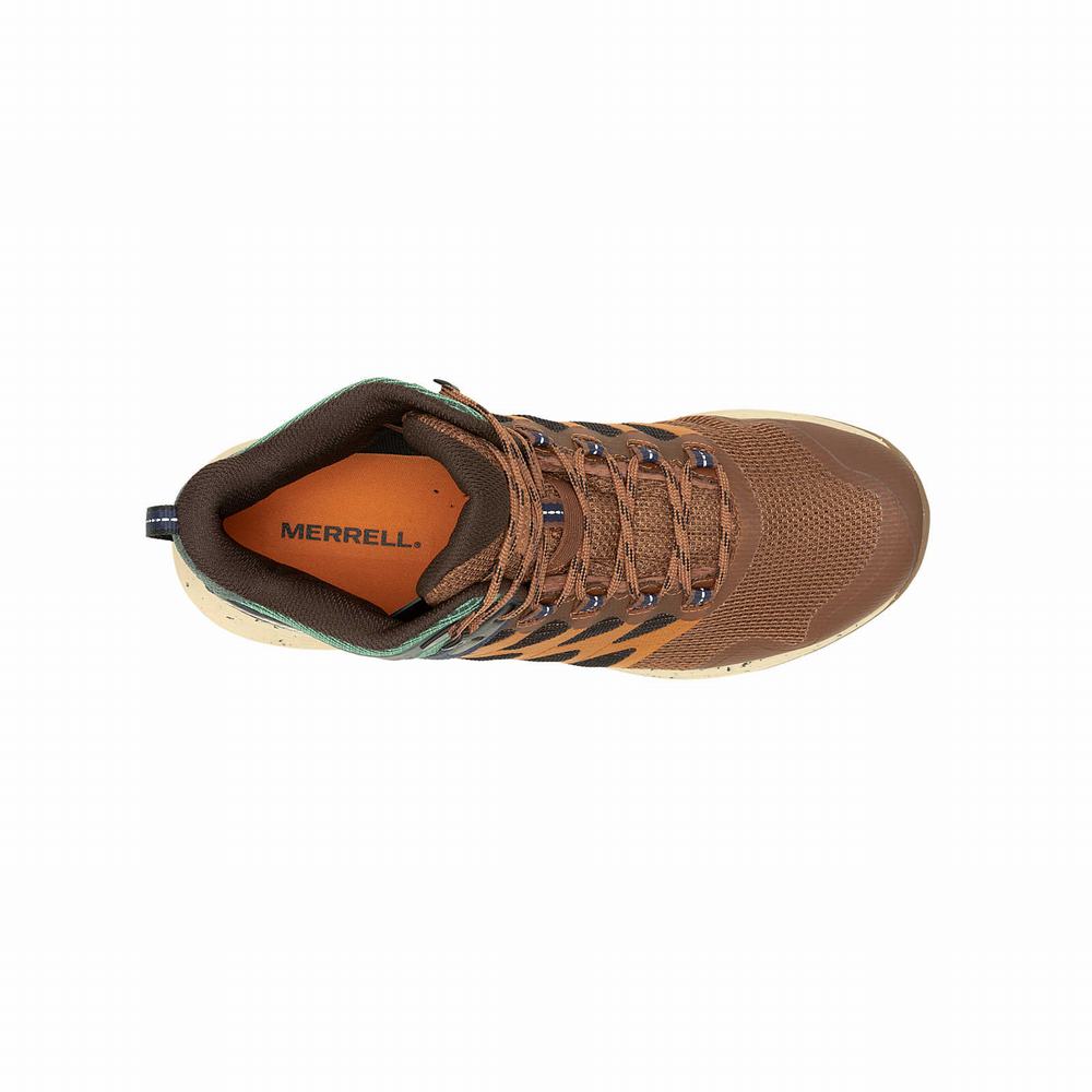 Men's Merrell Nova 3 Mid Waterproof Hiking Boots Brown Outlet | EBXWT-8246