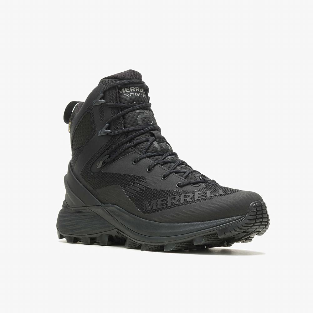 Men's Merrell Rogue Tactical GORE-TEX® Work Boots Black Outlet | YAWQG-0695