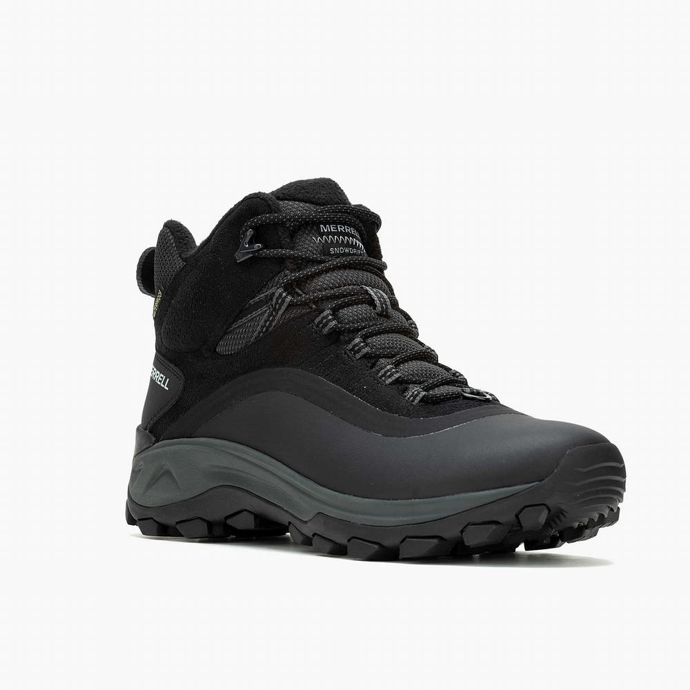 Men's Merrell Thermo Snowdrift 2 Mid Waterproof Hiking Boots Black / Grey Outlet | ZMSCV-3569