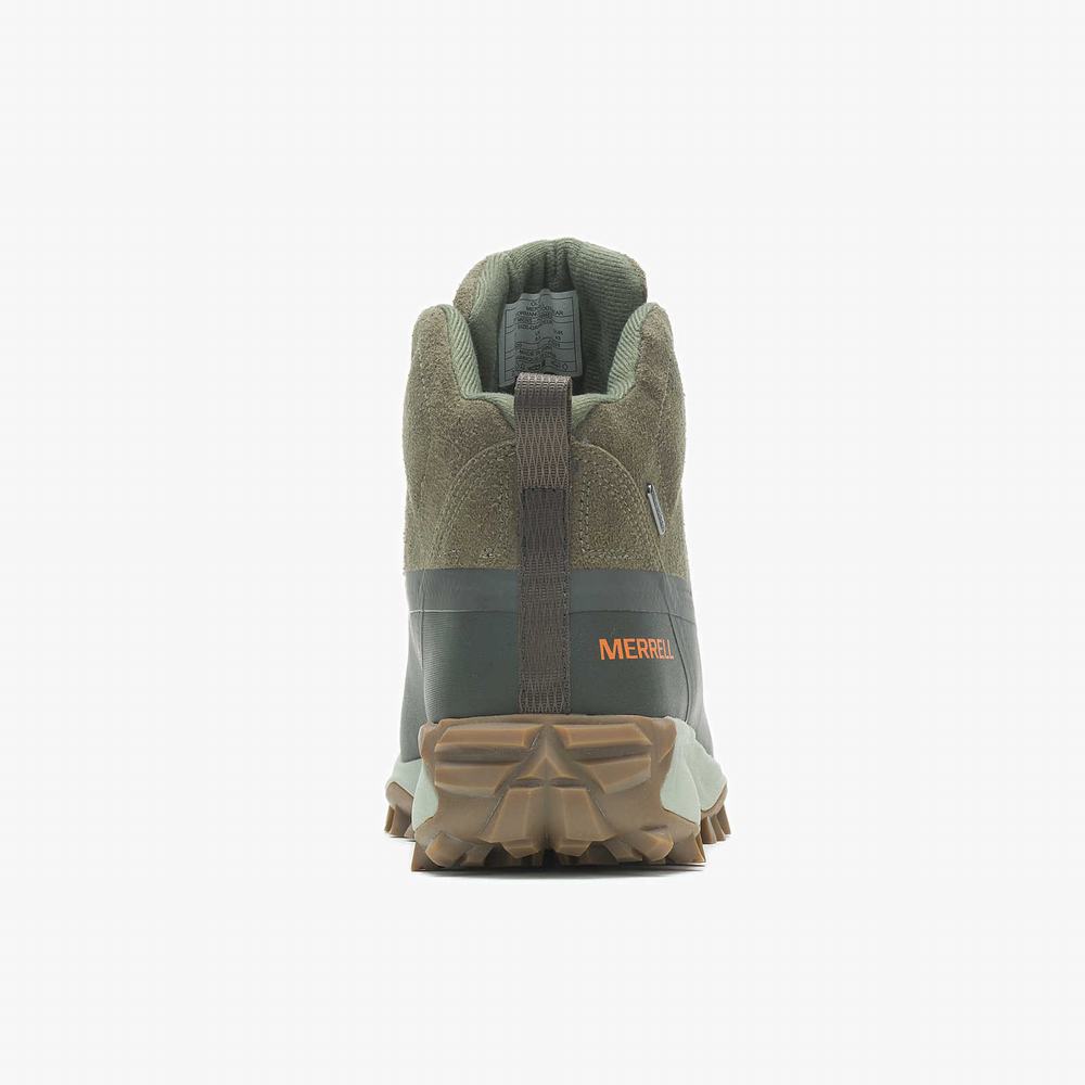 Men's Merrell Thermo Snowdrift Mid Shell Waterproof Hiking Boots Olive Outlet | ELFDR-2384