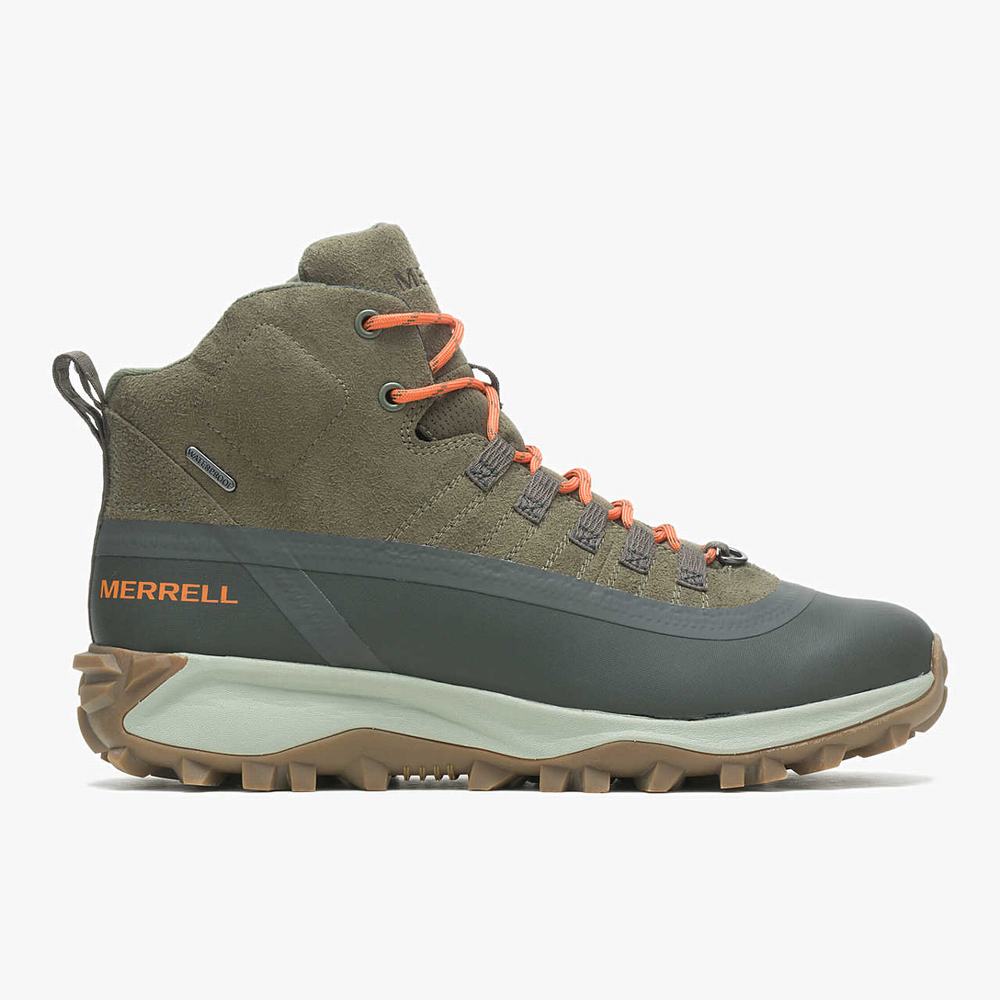 Men\'s Merrell Thermo Snowdrift Mid Shell Waterproof Hiking Boots Olive Outlet | ELFDR-2384