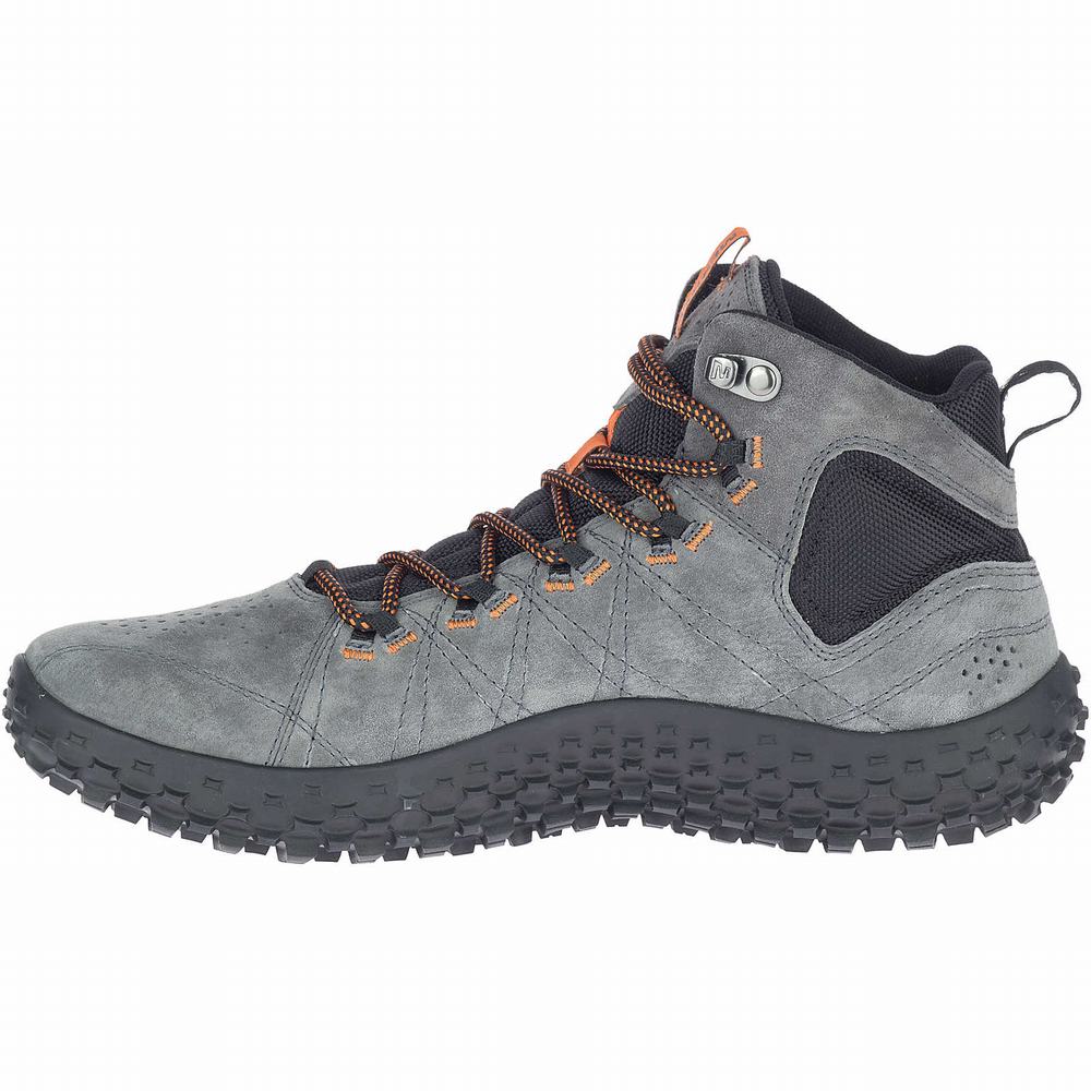 Men's Merrell Wrapt Mid Waterproof Hiking Boots Grey Outlet | ULDRC-3710