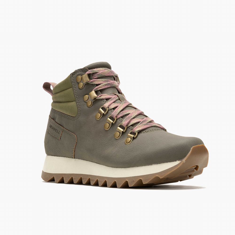 Women's Merrell Alpine Hiker Hiking Boots Olive Outlet | RCBNM-1378