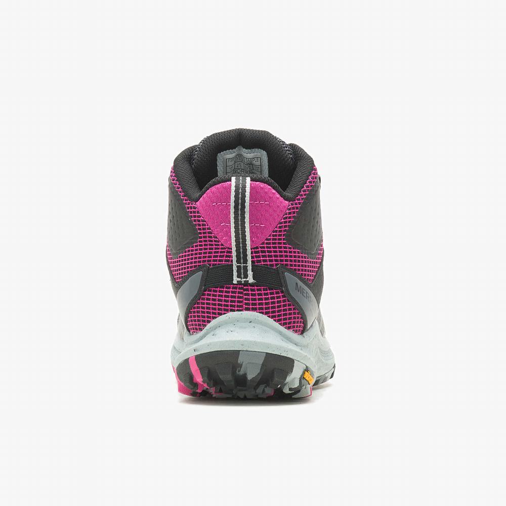 Women's Merrell Antora 3 Mid Waterproof Hiking Boots Black / Fuchsia Sale Outlet | MTDZR-1784