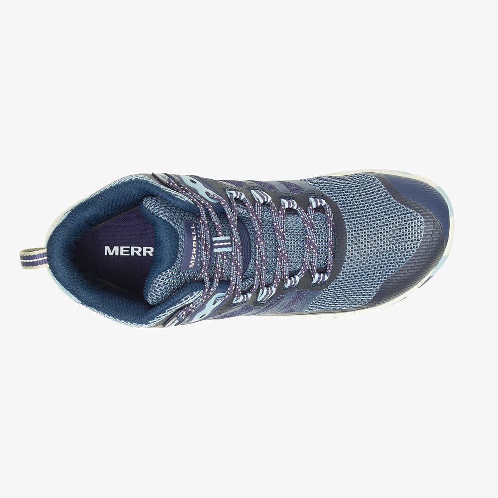 Women's Merrell Antora 3 Mid Waterproof Hiking Boots Navy Outlet | LOIJC-5042