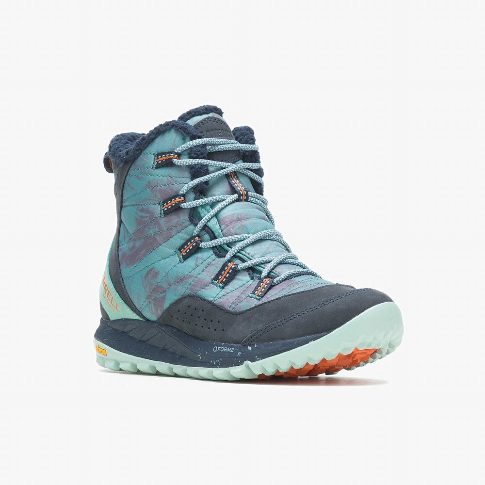 Women's Merrell Antora Sneaker Boot Waterproof X See America Boots Blue Outlet | ZHUXN-8742