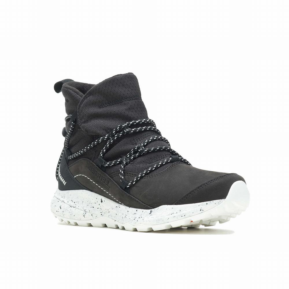 Women's Merrell Bravada 2 Thermo Demi Waterproof Wide Width Boots Black / White Outlet | TNPES-8159