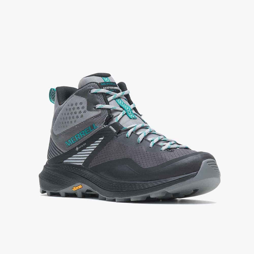 Women's Merrell MQM 3 Mid GORE-TEX® Hiking Boots Grey / Turquoise Outlet | AKJLZ-4203