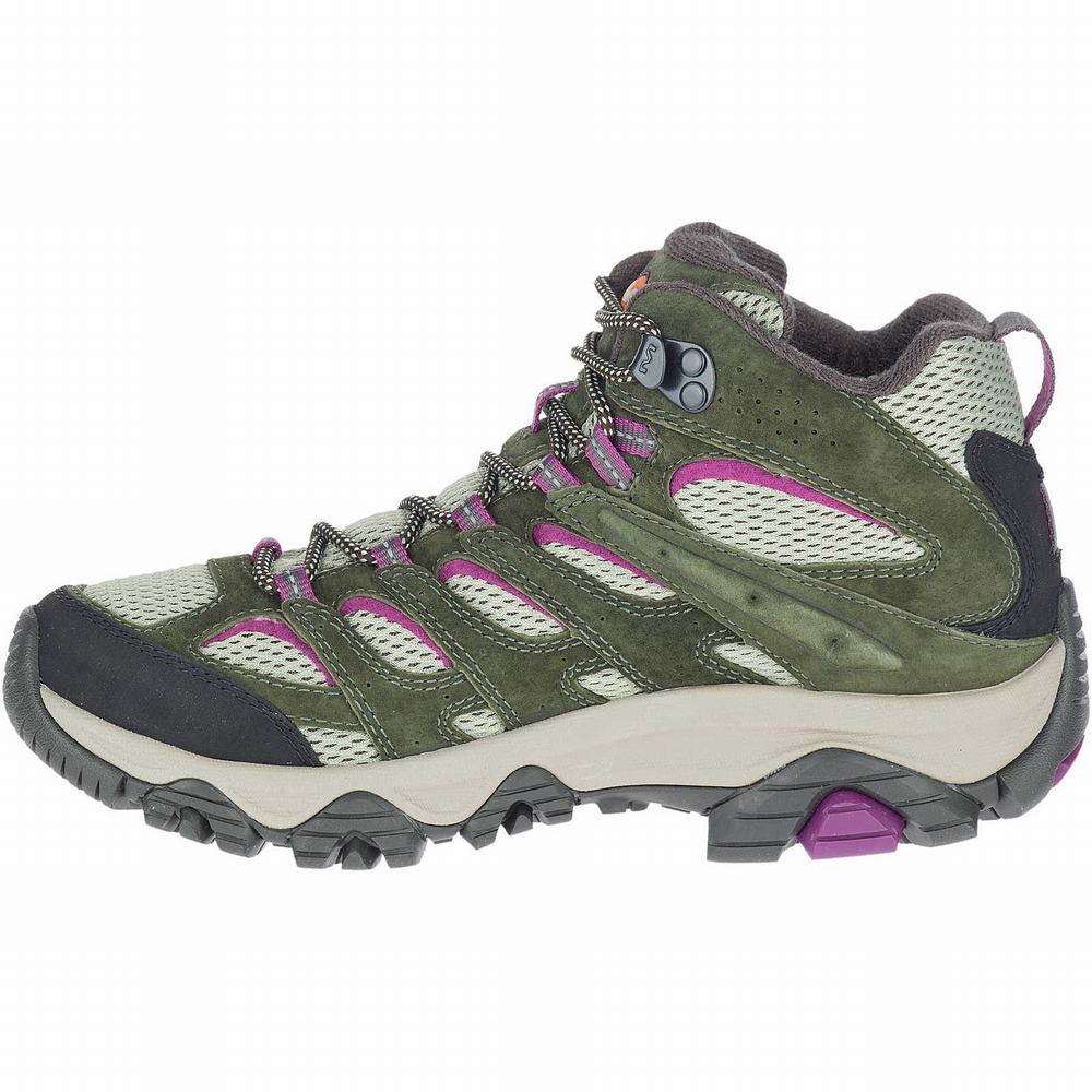 Women's Merrell Moab 3 Mid GORE-TEX® Hiking Boots Olive Outlet | HEQPA-1403